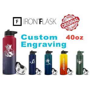 Personalized Iron Flask 40oz Water Bottle: Laser Engraved Stainless Steel Bottle